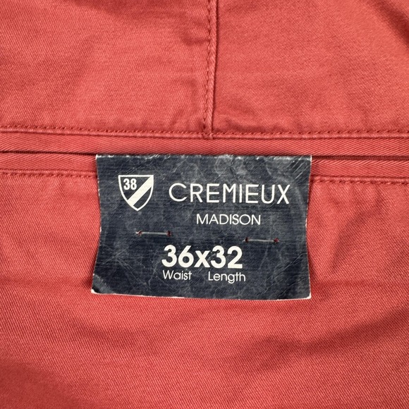 Cremieux Pants Mens 36x32 Pink Coral Chino Madison Cotton Casual Straight NEW - Picture 3 of 9